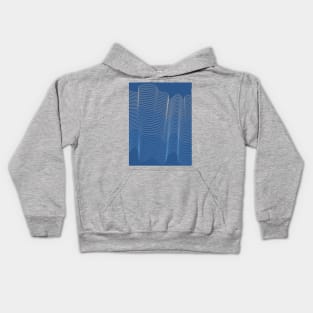 Blue Contour Waves Kids Hoodie